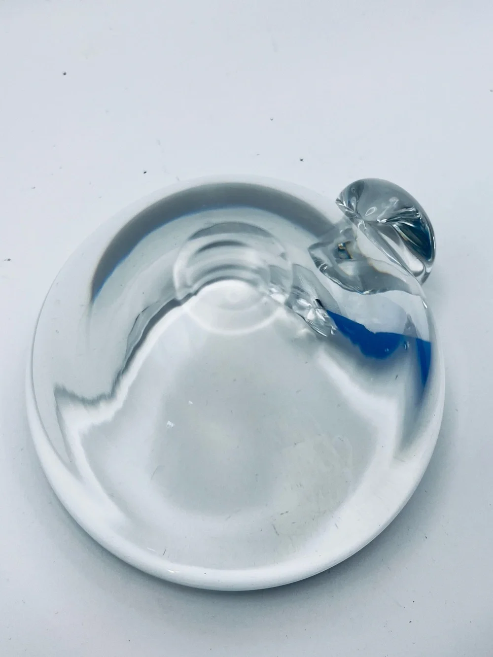Hand Blown Clear Sloping Bowl Ashtray. VTG PAIRPOINT Gift  Barware Collectible